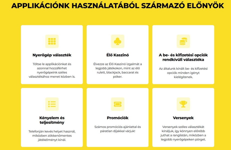 Az Energy Casino alkalmazás használatának előnyei